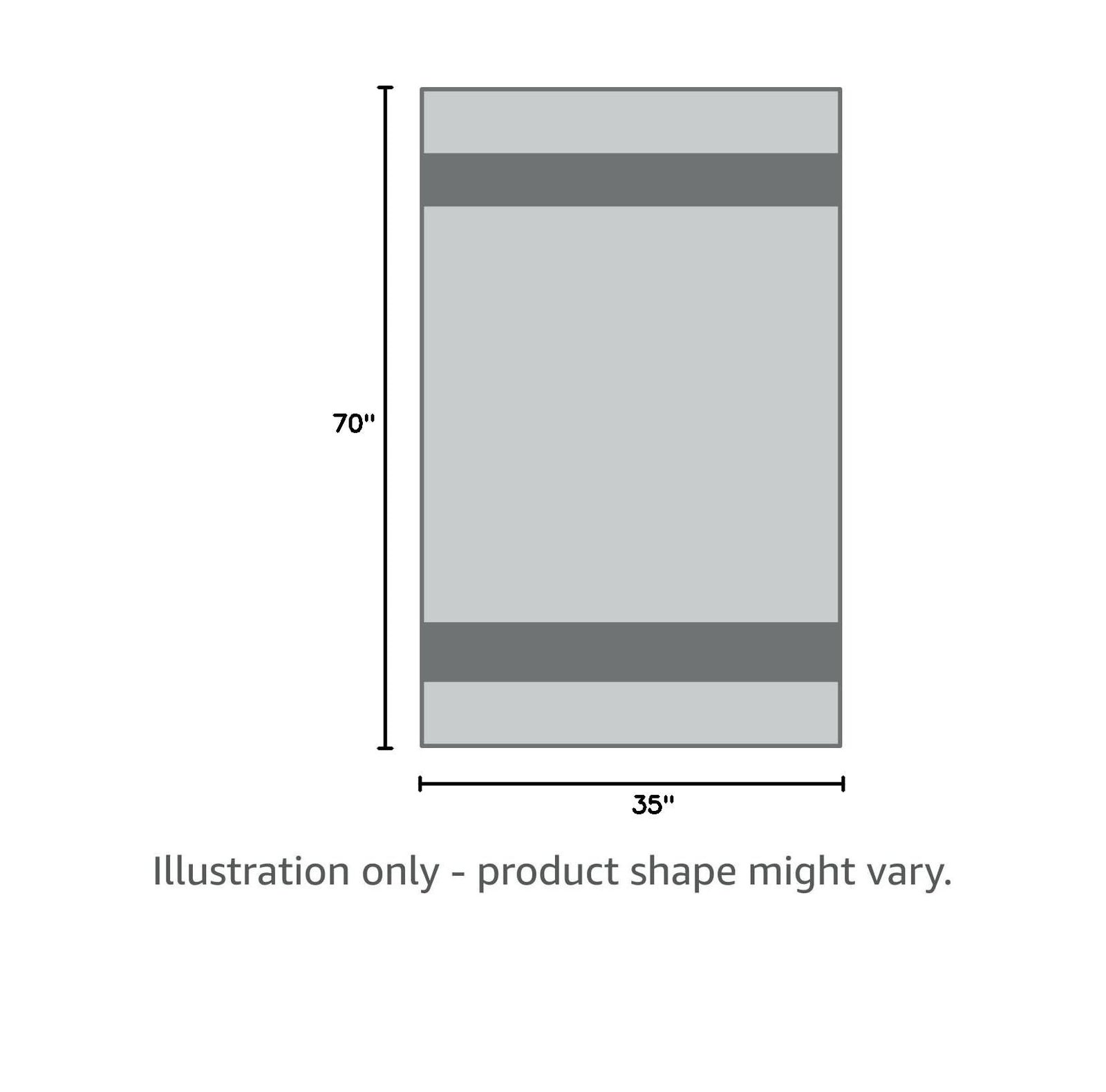 Coral fleece bath towel size diagram, 35 by 70 inches