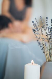 Lavender and candles for relaxation